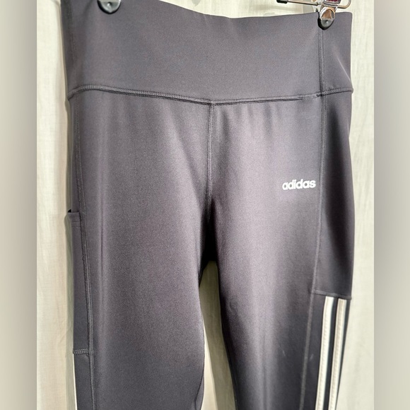 ADIDAS - TRACK PANTS Logo Stripes Wm Sz XL - BLACK - Picture 8 of 11